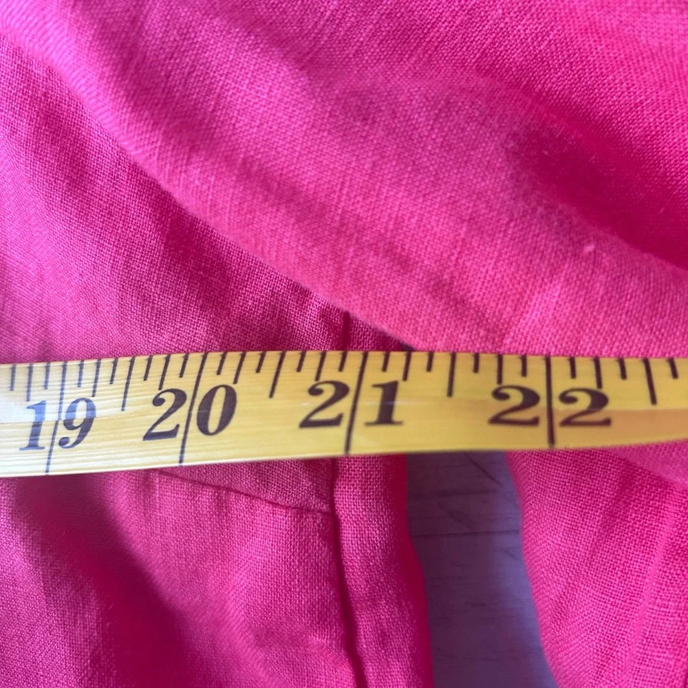 Lilly Pulitzer Coral Pink V-Neck Linen Blouse